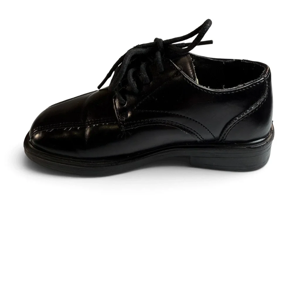 Deer Stags Gabe Boys Black Dress Shoes Lace Up Oxfords Size 11M Bicycle Toe